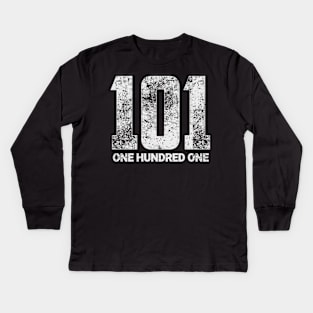 101 vintage white Kids Long Sleeve T-Shirt